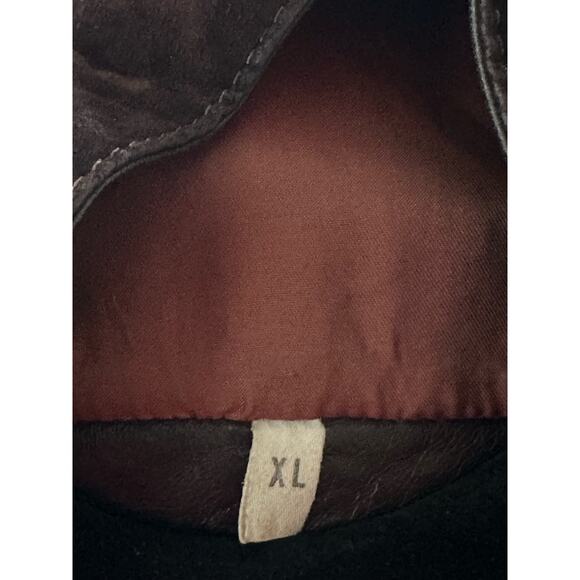 Vintage Leather Coat Womens XL Dolman Sleeve Suede Chocolate Brown Oversized - Picture 9 of 10